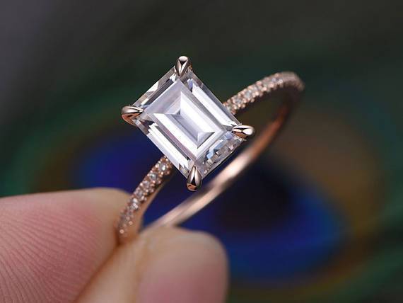 S925 Sterling Silver Zircon Ring 3 Carat Emerald Diamond - China Rings and  Silver Ring price | Made-in-China.com